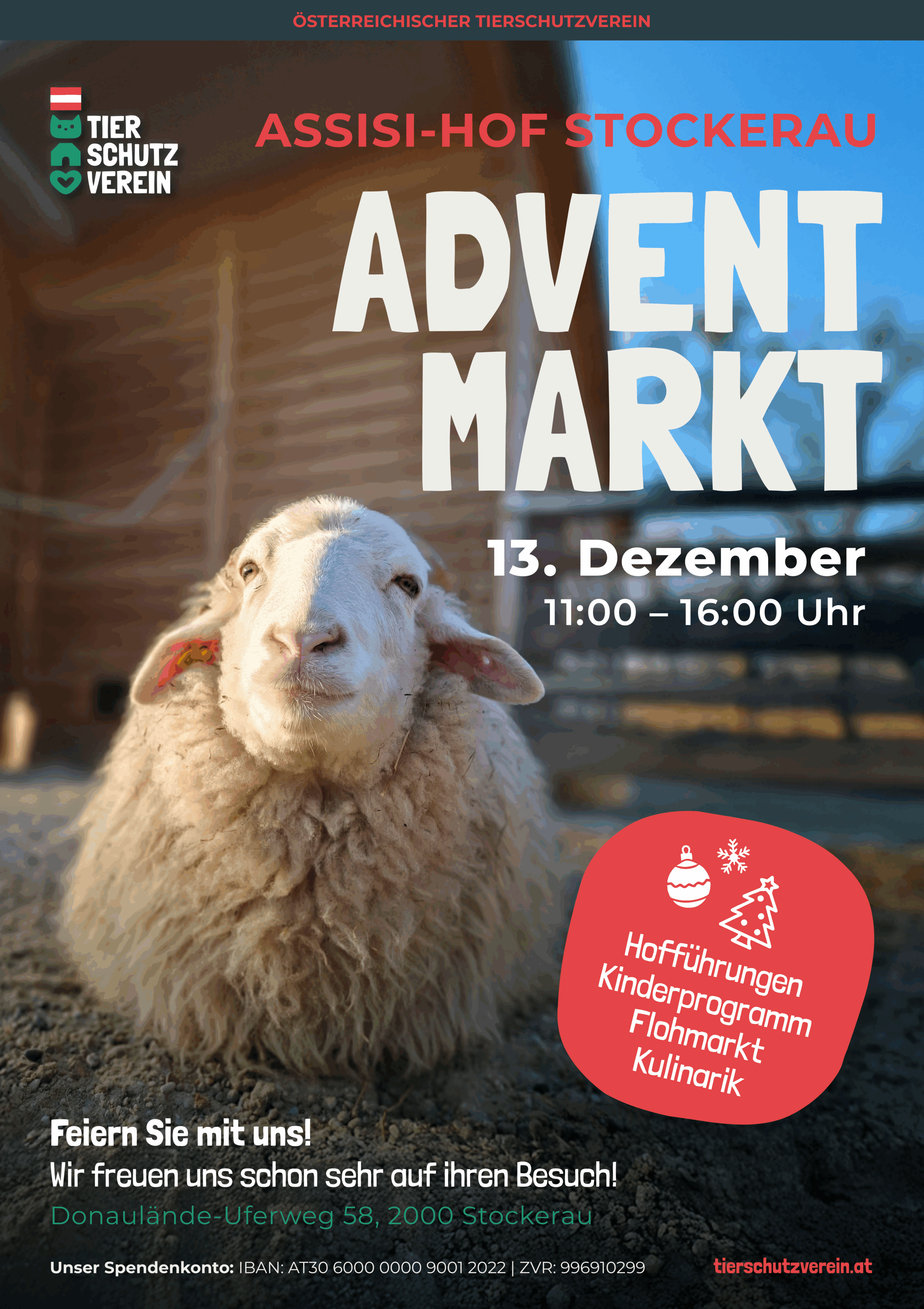 Adventmarkt Flyer Österreichischer Tierschutzverein
