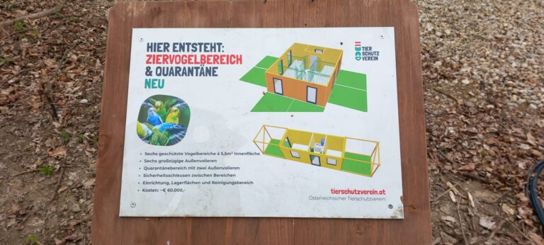 Ziervogelbereich Bauarbeiten ©Österreichischer Tierschutzverein